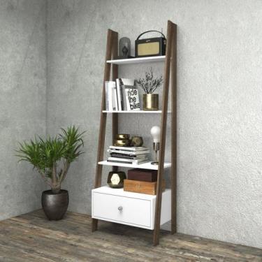 Imagem de Estante Escada 4 Prateleiras 1 Gaveta - Movelbento