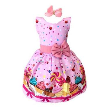 Imagem de Vestido Infantil Festa Doces E Guloseimas Luxo - Pequenos Encantos Bab