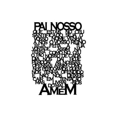 Imagem de Painel Oração Pai Nosso Em Relevo Decorativo 45x37 Enfeites - babykids