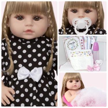 Imagem de Bebe Reborn de Silicone Loira Princesa Enxoval Baby 13 Itens - Cegonha