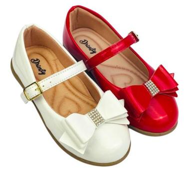 Imagem de Kit Com 2 Pares Sapatilha Infantil Menina Boneca Verniz Confortável SP