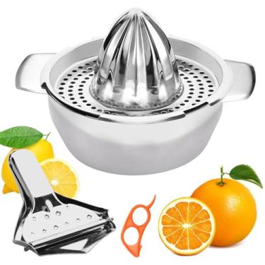Imagem de eispap Espremedor Manual de Aço Inoxidável para Limão e Laranja, com Filtro, Lavável na Lavadora