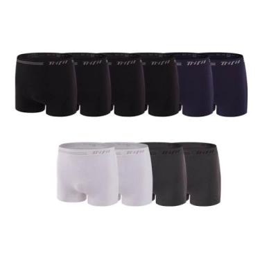 Imagem de Kit 10 Cuecas Boxer Trifil CE0277/0277 Sem Costura - Preto/Branco/Cinz