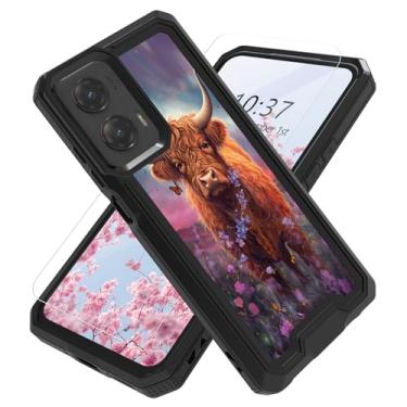 Imagem de Capa para Motorola Moto G Stylus 5G 2024 com protetor de tela, resistente, à prova de choque, à prova de quedas, 2 em 1, capa protetora robusta para celular Moto G Stylus 5G 2024 6,7 polegadas