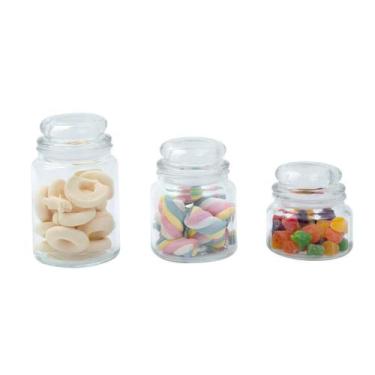 Imagem de Kit 3 potes de vidro com tampa herméticos redondos 350ml, 500ml e 800m