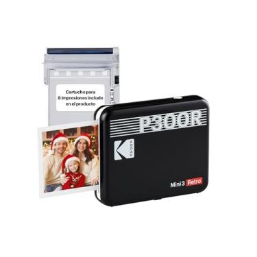 Imagem de Kodak Mini 3 Impressora fotográfica portátil retrô de 7,6 x 7,6 cm, compatível com dispositivos iOS, Android e Bluetooth, foto real: tecnologia 4Pass e processo de laminação, impressão