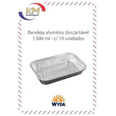 Imagem de Bandeja alumínio descartável 1.500 ml c/10 unid - Wyda - embalagem ali