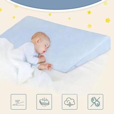 Imagem de Travesseiro Rn Anti Refluxo Rampa Bebê AZUL - CLICK TUDO