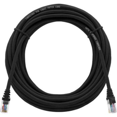 Imagem de Cabo de Rede Patch Cord Cat6 CCA 15 Metros Preto Lan Redes - CABOS PAT