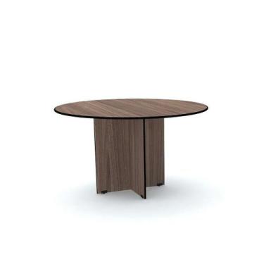 Imagem de Mesa Reunião Redonda Maxxi Pandin 1,10 M Walnut e Preto