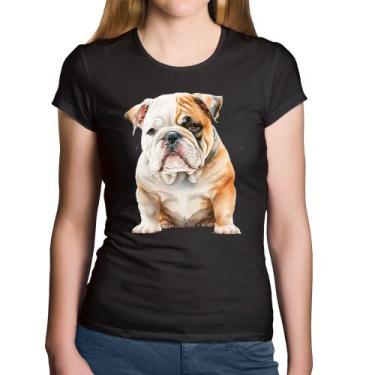 Imagem de Baby Look Algodão Bulldog-Inglês - Foca na Moda, Preto, M
