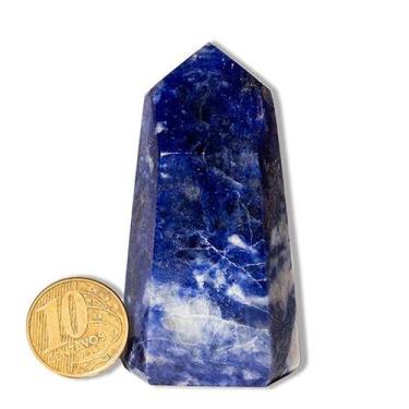 Imagem de Ponta Sodalita Gerador Pedra Natural 6 a 7cm 70g Classe A - Cristaisde