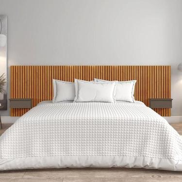 Imagem de Cabeceira King Paris Ripado Quarto 2 Mesas Com Gaveta Naturale/platinum Naturale/platinum