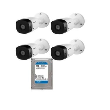 Imagem de Kit com 4 Unidades de Câmeras bullet Intelbras Vhc 1120 B Hd 720p C/Hd