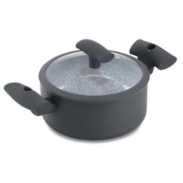 Imagem de Caçarola Hercules Redonda Antiaderente Ceramica Indução Cinza 22x9cm 3