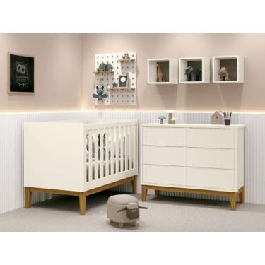 Imagem de Jogo de Quarto para Bebê Classic New Areia Fosco com Madeira - Reller