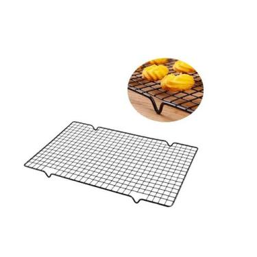 Imagem de Grade para Resfriar Paes Bolos Antiaderente Preto 40x25cm - Yangzi