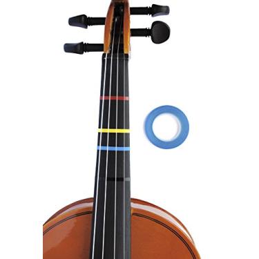 Imagem de Fita jumbo azul para dedos de violino com 762 cm para posições de notas