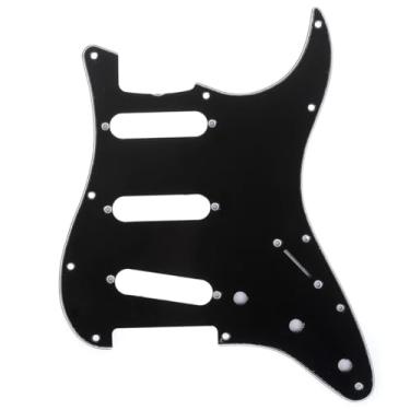 Imagem de Musiclily Pro 11 Furos 60s Estilo Vintage Escudo SSS Pickguard Strato para Guitarra Americanaa Stratocaster 64, 3 Camadas Preto