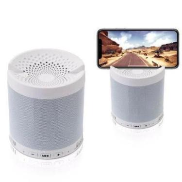 Imagem de  Mini Caixa De Som Bluetooth Q3 Usb Rádio Branco - Bc Bora Colega Shop