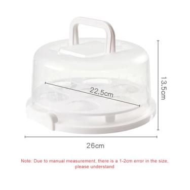 Imagem de Capa para Porta Bolo Suporte para Bolo Prato de Servir Sobremesa Com Tampa para Festas Eventos Reuniões Porta Cupcake Transparente Exibição de Tortas Com Base (Branco)
