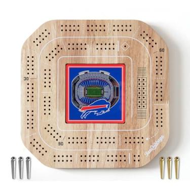 Imagem de YouTheFan Jogo de tabuleiro NFL Buffalo Bills Licenciado Fan Cribbage Wood