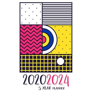 Imagem de 5 Year Planner 2020-2024: A monthly planner for 60 month calendar (Jan 2020 - Dec 2024) with holidays, 5 x 8" small size, colorful math shape on white cover
