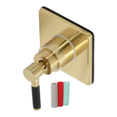 Imagem de Kingston Brass KS4047DKL Kaiser Válvula de desvio de seis vias de manípulo único com kit de acabamento, latão escovado