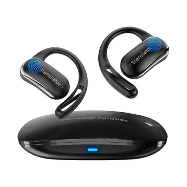 Imagem de ANFIER Fones de ouvido de tradução em tempo real para iPhone e Andorid AI Fones de ouvido Tradução de idiomas 144 idiomas em tempo real Tradutor OWS bidirecional OWS Fones de ouvido para estudo de
