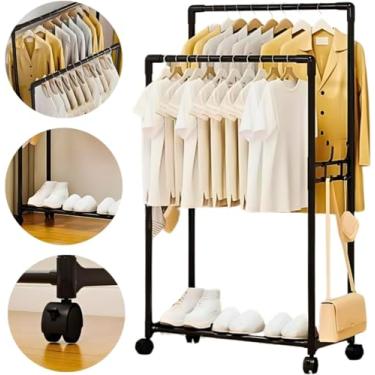 Imagem de Arara Cabideiro Duplo Multiuso Cabideiro Organizador Móvel Para Roupas e Sapatos - YODHE