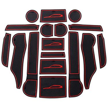 Imagem de Forros de bolso de porta de carro para acessórios Subaru Forester 2022 2021 2020 2019, forros de tapetes sulcos premium, suporte de copo de ajuste personalizado, console central e kit de inserções de