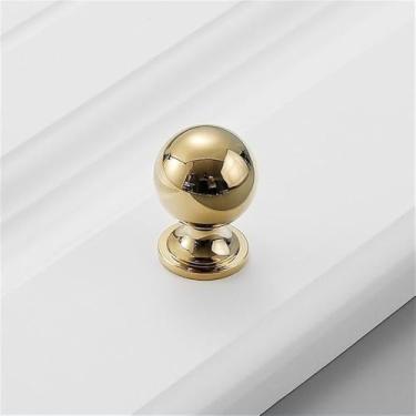 Imagem de Puxador de porta de guarda-roupa moderno simples de luxo de cobre puro, todo em cobre dourado, puxador de gaveta de furo único, ouro brilhante 5500, L, CHINA