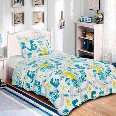 Imagem de Cobre Leito Colcha Teen Patchwork Solteiro feminino Infantil Menina Du