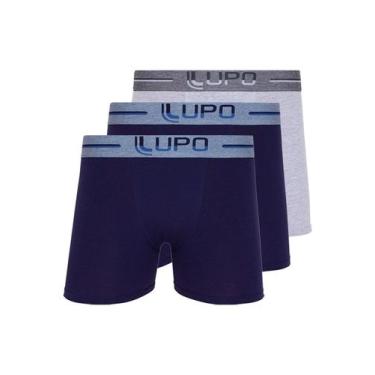 Imagem de Kit com 3 Cuecas Boxer Lupo 784-016 Colorido, Azul marinho, GG