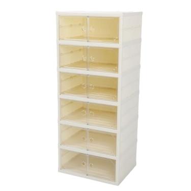 Imagem de Organizador de Calçados, Empilhável à Prova de Poeira 2 Filas Caixa de Armazenamento de Sapatos Dobráveis, Roupas de Armário