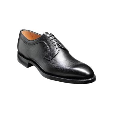 Imagem de BARKER Skye Sapato Oxford masculino com cadarço – Sapato social Derby de couro de luxo feito à mão para uso formal, Grão preto, 39