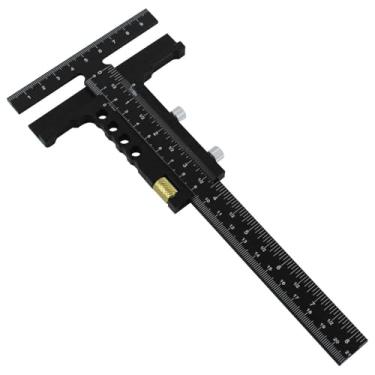 Imagem de Medidor de Rabiscos de Forma de Liga de Alumínio T, Régua de Scriber de Madeira, para Carpinteiro Artesanato de Madeira, Precisão Excepcional e Durabilidade (Pinça com ajuste fino)