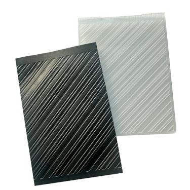 Imagem de DIYology Tiras aleatórias pastas de plástico em relevo para fazer cartões, linhas de fundo, scrapbooking, modelo de plástico, álbum de fotos, papel de cartão, faça você mesmo, moldes para decoração de