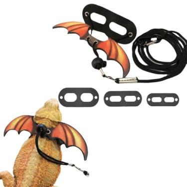 Imagem de Peitoral de lagarto de dragão barbudo – Coleira ajustável de couro legal para répteis de lagarto de dragão barbudo