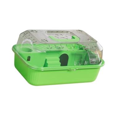 Imagem de Fenteer Gaiola de hamster para transporte de animais de estimação, habitat para animais de estimação, casa de brincar para gerbil, animais pequenos, Verde Limão