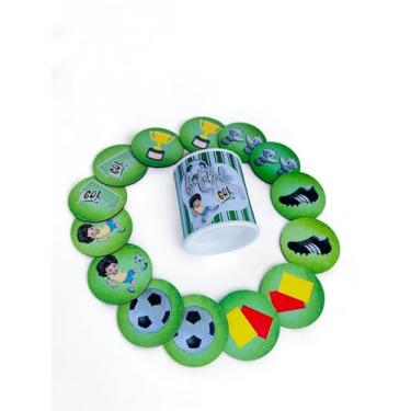 Imagem de 5 Jogos da Memória Futebol 14pçs No Tubo Lata Lembrancinha Aniversário