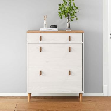 Imagem de Sapateira Vertical Hall de Entrada 2 Portas 1 Gaveta Mikka Branco 16 Pares