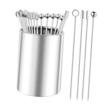 Imagem de UGPLM 20pcs coquetéis de dente com suporte de metal martini picha