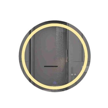 Imagem de Espelho Com Led Redondo Touch 80x80 Cm Jateado Sala Banheiro - Flash G