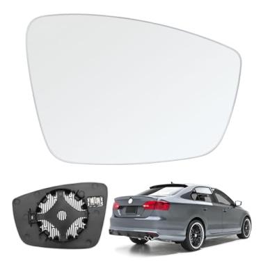 Imagem de Compatível com Volkswagen VW Passat Jetta Beetle 2011 2012 2013 2014 2015 2016 2017 2018, vidro do espelho do lado direito do passageiro, espelho retrovisor aquecido com placa de apoio