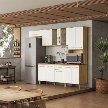 Imagem de Cozinha Compacta com Balcão Fit Freijó Off White Nicioli