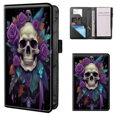 Imagem de Livros de servidor para garçonete, livro de garçom, livro de garçom com bolso com zíper, livro organizador de garçonete para livro de cheque de convidado restaurante adequado para servidor avental