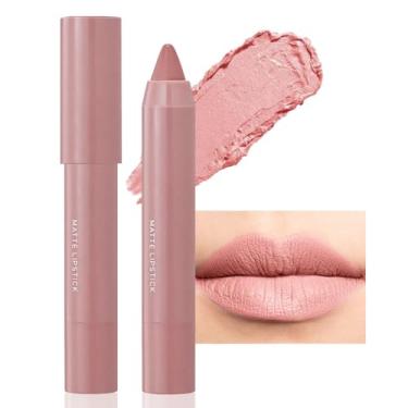 Imagem de BINGBRUSH Crayon Conjunto de Batom Matte Longwear, Bastão de Cor Lisa Hidratante Ultimate Lip Crayon para Coleção de Maquiagem - Brilho labial de veludo impermeável (01#, 1 unidade (pacote com 1))