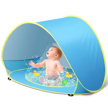 Imagem de 10 * 9CM Tenda para Piscina de Bolinhas, Tenda de Praia, Barraca, Proteção Uv à Prova Vento, PortáTil E AutomáTica Instantânea