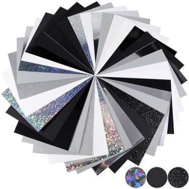 Imagem de 36 folhas de papel cartolina metálico com glitter A4 cartolina de construção 250 g/m² combinação de múltiplos materiais com glitter espelhado fosco para impressora, scrapbook, material de escritório